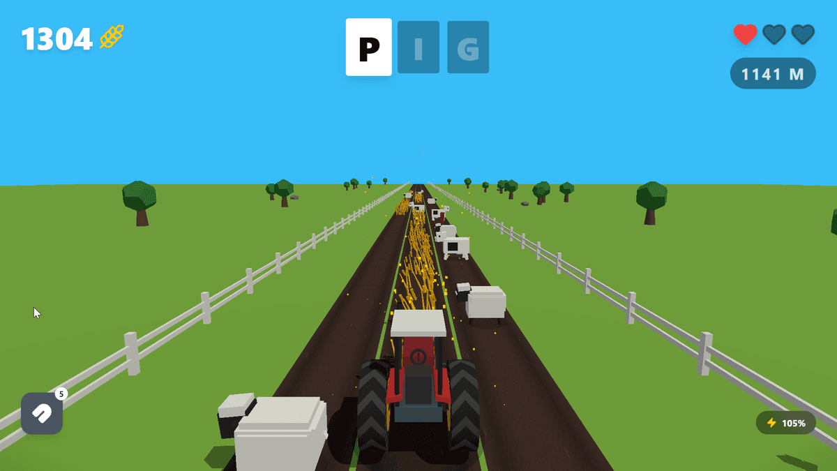 Screenshot of the Farm Runner game